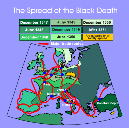 Spread of Black Death Map.