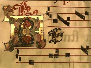 Detail of a medieval music manuscript