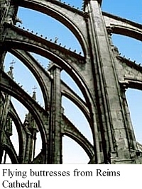 Flying Buttresses, Rheims Cathedral, Early Gothic