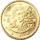 Botticelli's Venus graces the first of the Italian euro coins (2002)