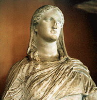Hellenistic cult statue of Demeter from her sanctuary at Knidos, now in the British Museum.