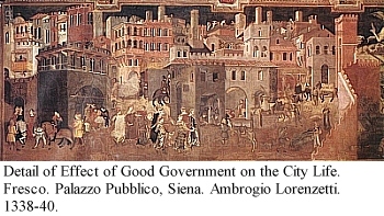 Effect of Good Government on the City Life (detail), A. Lorenzetti