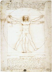 Leonardo da Vinci's Vitruvian Man, an example of the blend of art and science during the Renaissance.
