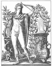 Apollo, Greek god of the sun and music.