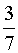 simple fraction 3 over 7